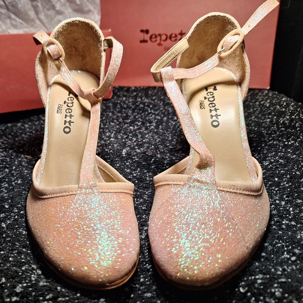 Repetto Bahia glitter heels